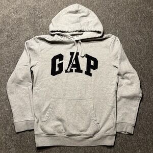Junior's GAP Gray Stretch Pullover Hoodie Size XS Long Sleeve‎ Pink Letters